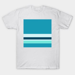 A beautiful amalgam of Ice, Tiffany Blue, Blue-Green and Midnight Green (Eagle Green) stripes. T-Shirt